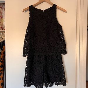 Boston Proper Black Lace Romper XS